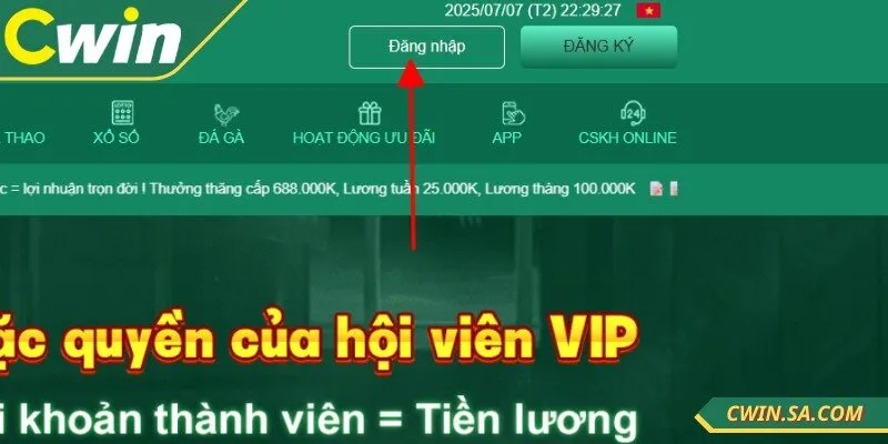 Điều kiện để thành viên đăng nhập CWIN thành công