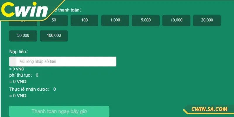 Nạp Tiền Cwin Dễ Dàng Với Nhiều Phương Thức Tiện Lợi 2 Hướng dẫn nạp tiền CWIN chi tiết từng bước